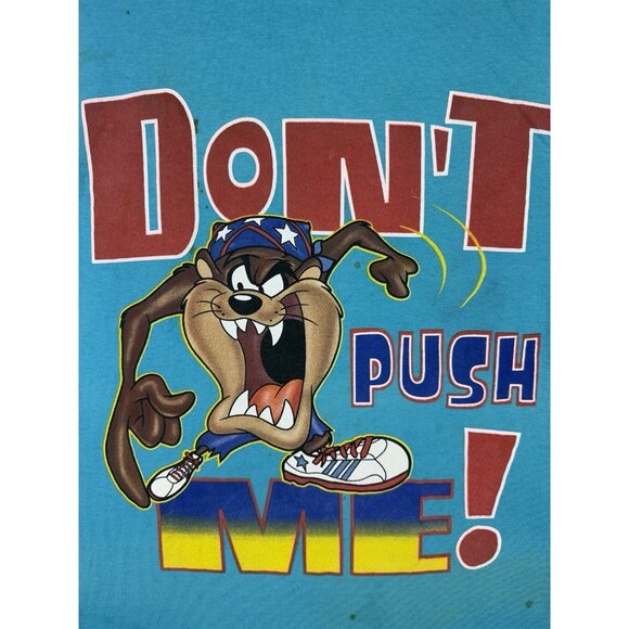 Vintage 90's Tazmanian Devil Looney Tunes Don't Push Me! Cartoon TV Movie Promo - Picture 4 of 15